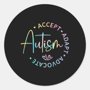 Autismus Bewusstsein Akzeptanz Adapt Advocate Auti Runder Aufkleber