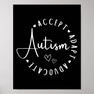 Autismus Bewusstsein Akzeptanz Adaption Advocate v Poster
