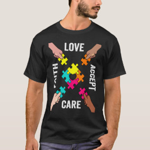 Autismus Bewusstsein Akzeptanz farbiges Puzzle Pie T-Shirt
