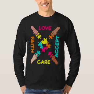 Autismus Bewusstsein Akzeptanz Farbrätsel Teile T-Shirt