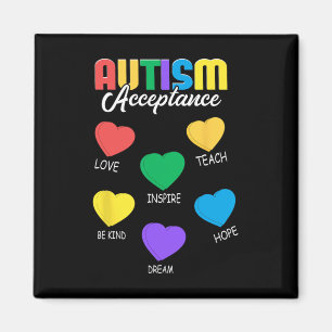 Autismus Bewusstsein Akzeptanz Herz Männer Frauen Magnet