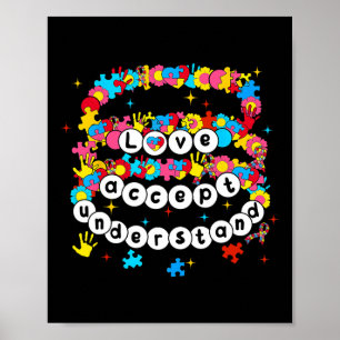 Autismus Bewusstsein Akzeptanz Liebe verstehen Bra Poster