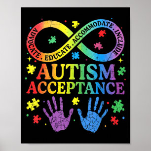 Autismus-Bewusstsein-Akzeptanz-Shirt-Unendlichkeit Poster