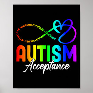 Autismus-Bewusstsein-Akzeptanz-Shirt-Unendlichkeit Poster
