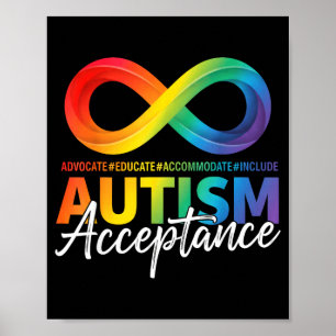 Autismus-Bewusstsein Akzeptanz Unendlichkeitssymbo Poster