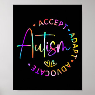 Autismus-Bewusstsein Akzeptieren Adaptieren Unters Poster