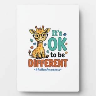 Autismus-Bewusstsein Anders Giraffe Vintage-Shirt_ Fotoplatte