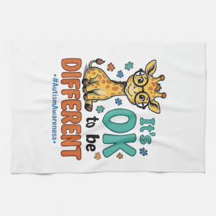Autismus-Bewusstsein Anders Giraffe Vintage-Shirt_ Geschirrtuch