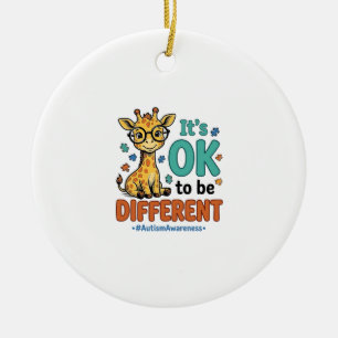 Autismus-Bewusstsein Anders Giraffe Vintage-Shirt_ Keramik Ornament