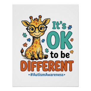 Autismus-Bewusstsein Anders Giraffe Vintage-Shirt_ Poster