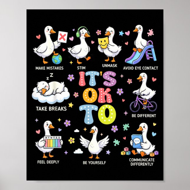 Autismus-Bewusstsein Anders Sein Ist Okay Dummer G Poster (Vorne)