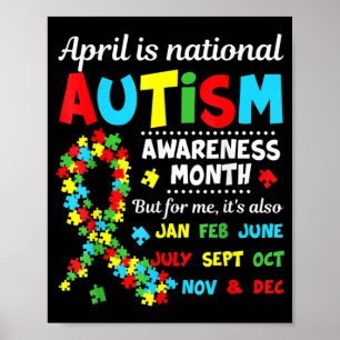 Autismus Bewusstsein - April ist nationale Autismu Poster