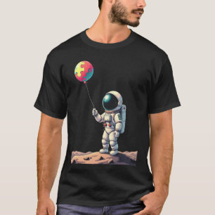 Autismus-Bewusstsein Astronaut Ballon T-Shirt