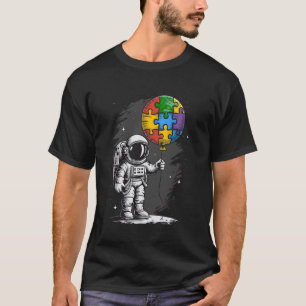 Autismus-Bewusstsein Astronaut Rätsel Ballon Raum T-Shirt