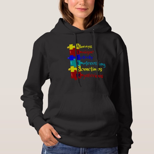 Autismus Bewusstsein Autismus Akronym Puzzle Hoodie (Vorderseite)