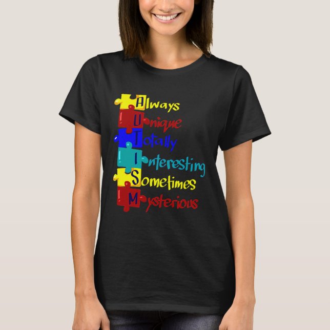 Autismus Bewusstsein Autismus Akronym Puzzle T-Shirt (Vorderseite)