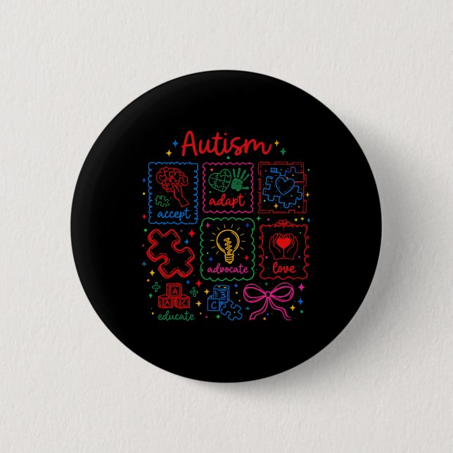 Autismus-Bewusstsein, Autismus-Akzeptanz, Autismus Button (Vorderseite)