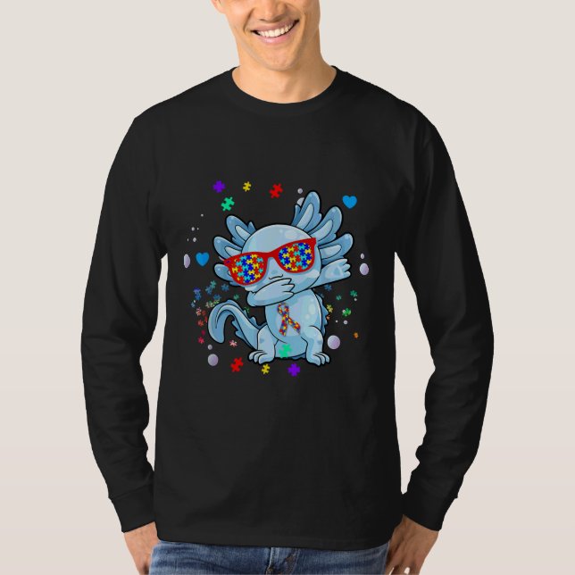 Autismus Bewusstsein Autismus Axolotl Dabbing Auti T-Shirt (Vorderseite)