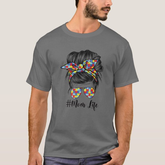Autismus Bewusstsein Autismus Mama Leben Messing H T-Shirt (Vorderseite)