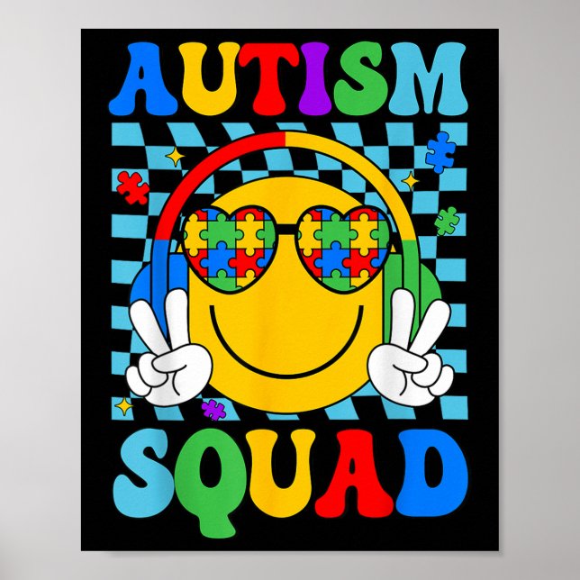 Autismus Bewusstsein Autismus Squad Unterstützung  Poster (Vorne)