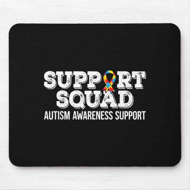Autismus-Bewusstsein Autismus-Support-Squad Famili Mousepad (Vorne)