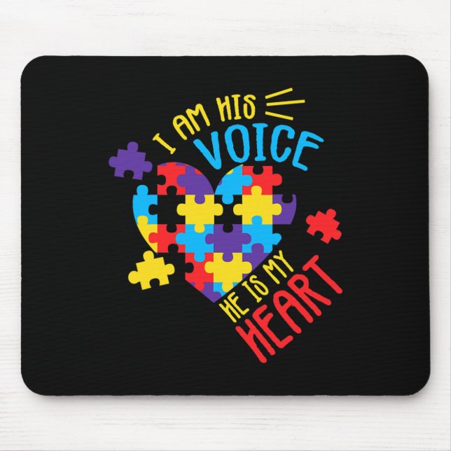 Autismus-Bewusstsein Autismus-Unterstützung Männer Mousepad (Vorne)
