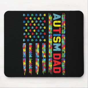 Autismus Bewusstsein Autismus Vater Amerika Flagge Mousepad