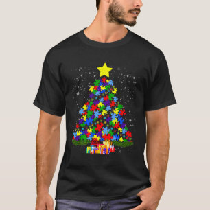 Autismus Bewusstsein Autismus Weihnachtsbaum T-Shirt