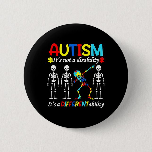 Autismus-Bewusstsein Autisten Unterstützung Autist Button (Vorderseite)