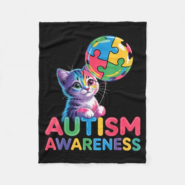 Autismus-Bewusstsein autistisch  Fleecedecke (Vorderseite)