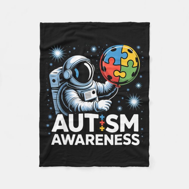 Autismus-Bewusstsein autistisch  Fleecedecke (Vorderseite)