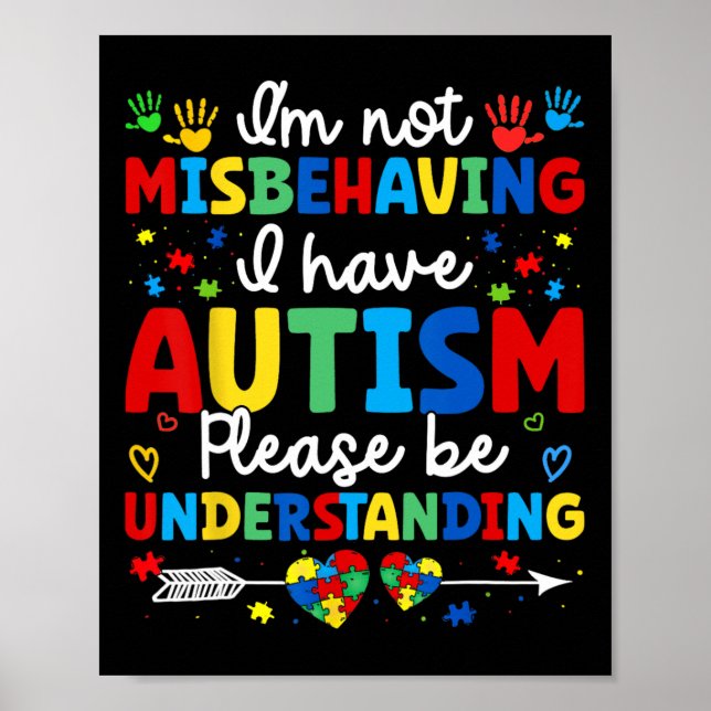 Autismus Bewusstsein Autistisch Ich bin nicht fals Poster (Vorne)