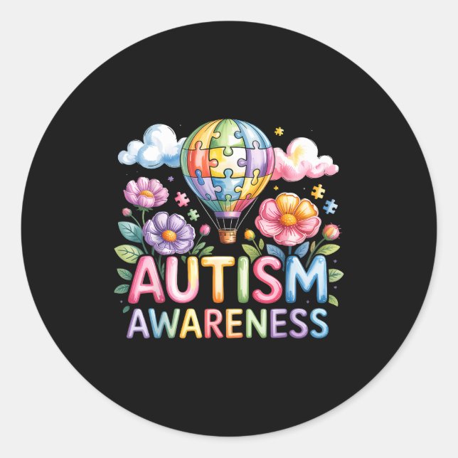 Autismus-Bewusstsein autistisch  Runder Aufkleber (Vorderseite)