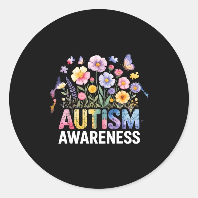 Autismus-Bewusstsein autistisch  Runder Aufkleber (Vorderseite)