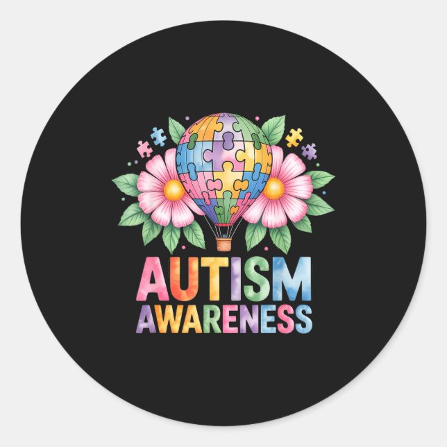 Autismus-Bewusstsein autistisch  Runder Aufkleber (Vorderseite)