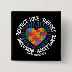 Autismus-Bewusstsein Autistische Achtung Liebe Unt Button