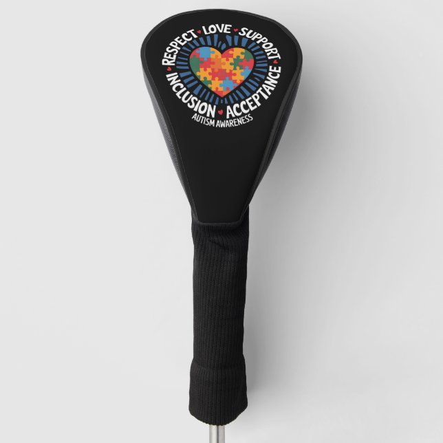 Autismus Bewusstsein Autistische Achtung Liebe Unt Golf Headcover (Vorderseite)