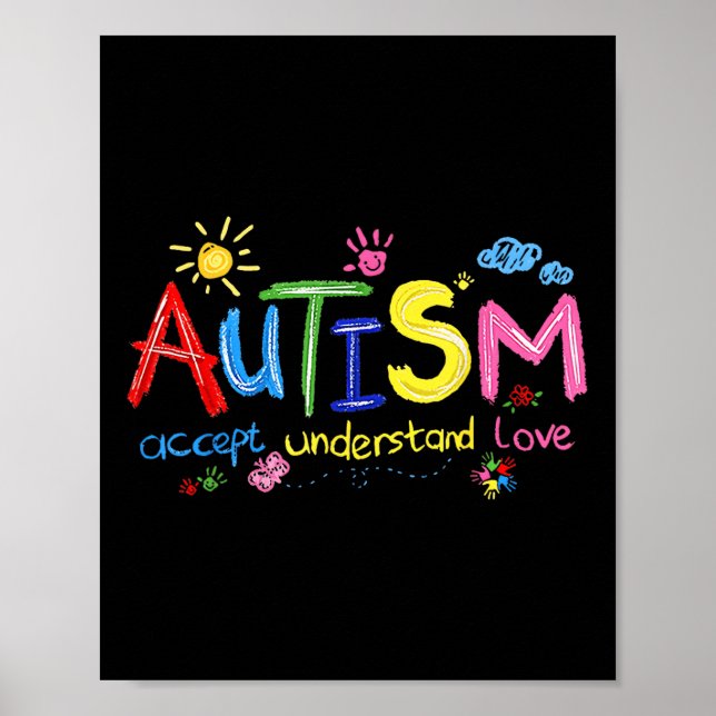 Autismus Bewusstsein Autistische Akzeptanz versteh Poster (Vorne)