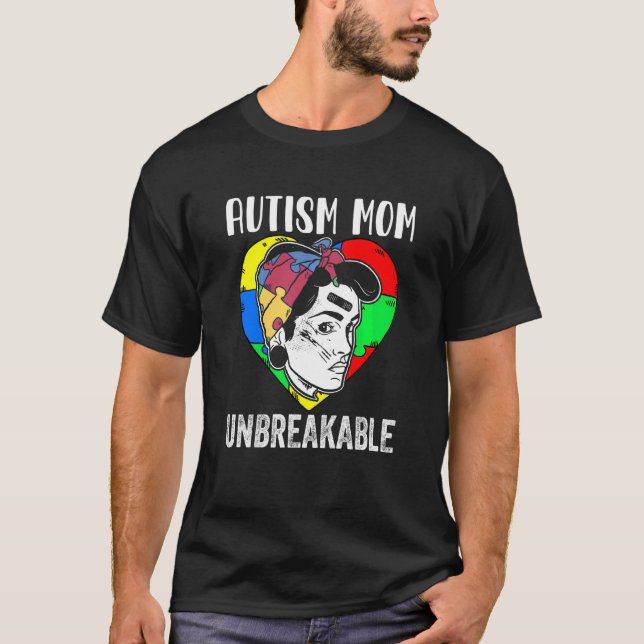 Autismus Bewusstsein Autistische Unterstützung Mam T-Shirt (Vorderseite)