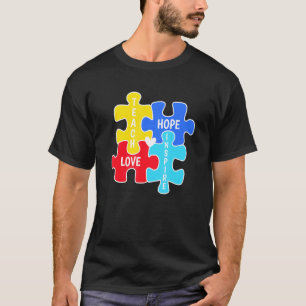 Autismus-Bewusstsein Autistischer Sohn Lehre Hoffn T-Shirt