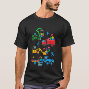 Autismus-Bewusstsein-Bau-LKW-Bagger-Auti T-Shirt