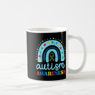 Autismus-Bewusstsein Blau Regenbogenband Asd Junge Kaffeetasse