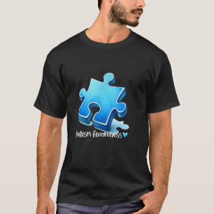 Autismus-Bewusstsein Blaues Puzzle-Herz Autismus-B T-Shirt