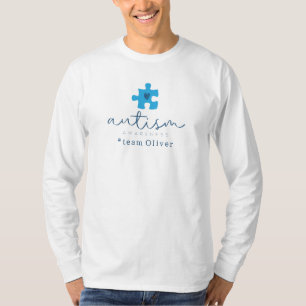 Autismus-Bewusstsein blaues Puzzleteil #Team Name T-Shirt