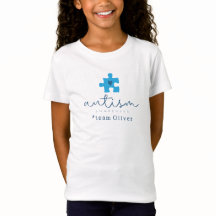 Autismus-Bewusstsein blaues Puzzleteil #Team Name 