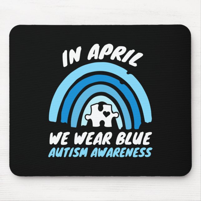 Autismus Bewusstsein Blue April Liebe Autistische  Mousepad (Vorne)