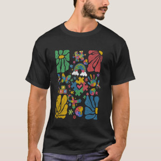 Autismus Bewusstsein Boho Floral Männer Frauen Kin T-Shirt