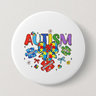 Autismus Bewusstsein Bow Coquette Puzzle Piece Neu Button