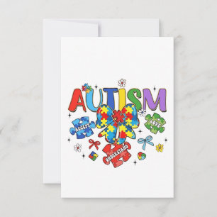 Autismus Bewusstsein Bow Coquette Puzzle Piece Neu Einladung