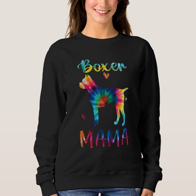 Autismus Bewusstsein Boxer Mama Gefärbte Krawatte  Sweatshirt (Vorderseite)